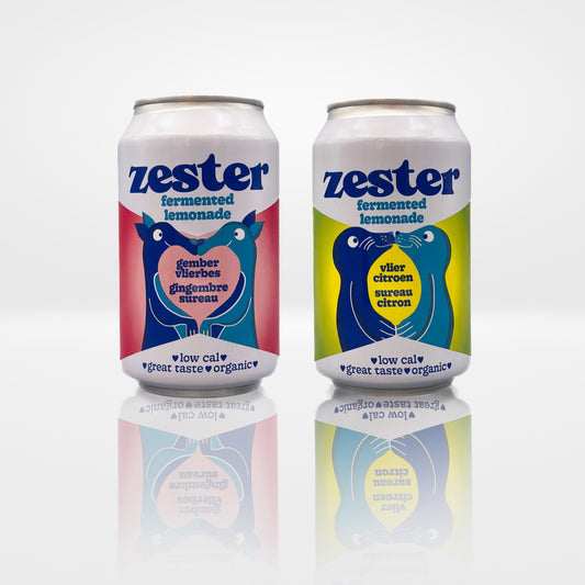 Zester combo (vlierbloesem-citroen + gember-vlierbes) - 12 blikjes (33cl)