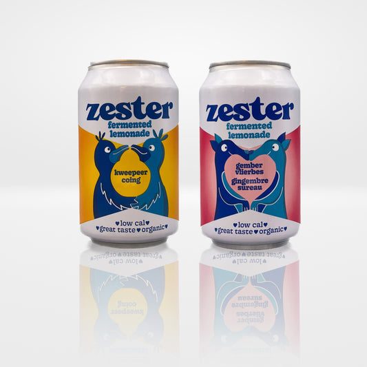 Zester combo (kweepeer + gember-vlierbes) - 12 blikjes (33cl)