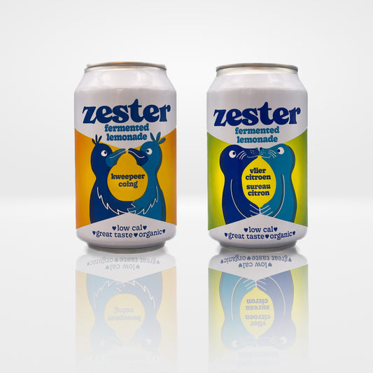 Zester combo (vlierbloesem-citroen + kweepeer) - 12 blikjes (33cl)
